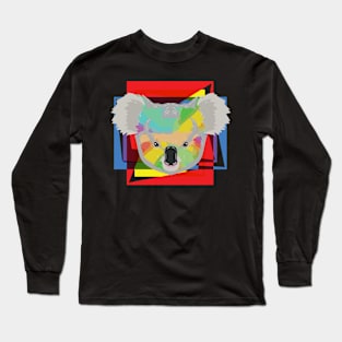 Retro Abstract Koala Colorful Rainbow Pixel Cute Koalas Gift Long Sleeve T-Shirt